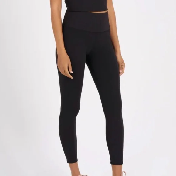 NWT Vuori Black Rib Studio Leggings - Picture 1 of 6